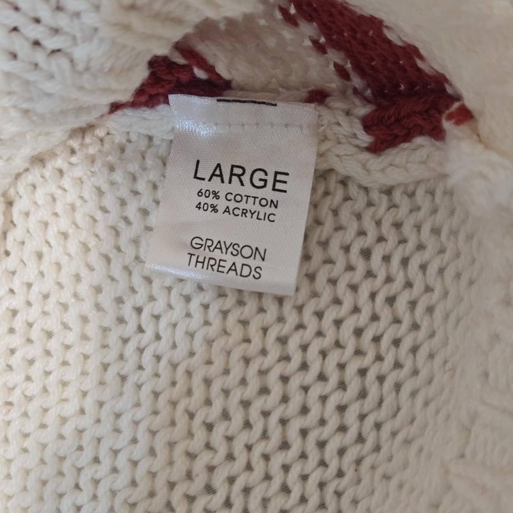 Grayson Threads Women's American Flag Pull Over Knit Sweater Size Large - Picture 6 of 7